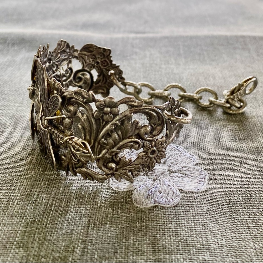 Silver Adjustable Butterfly Cuff - image 2